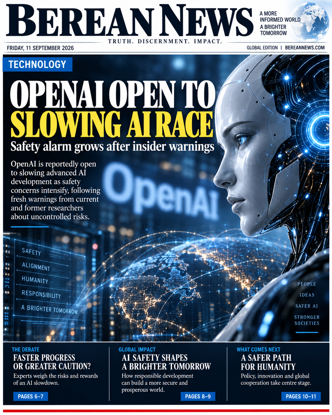 Altman reportedly tells OpenAI staff the company could slow AI development — United States · technology