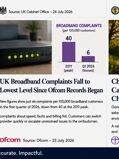 UK Broadband Complaints Fall to Lowest Level Since Ofcom Records Began — UK · technology