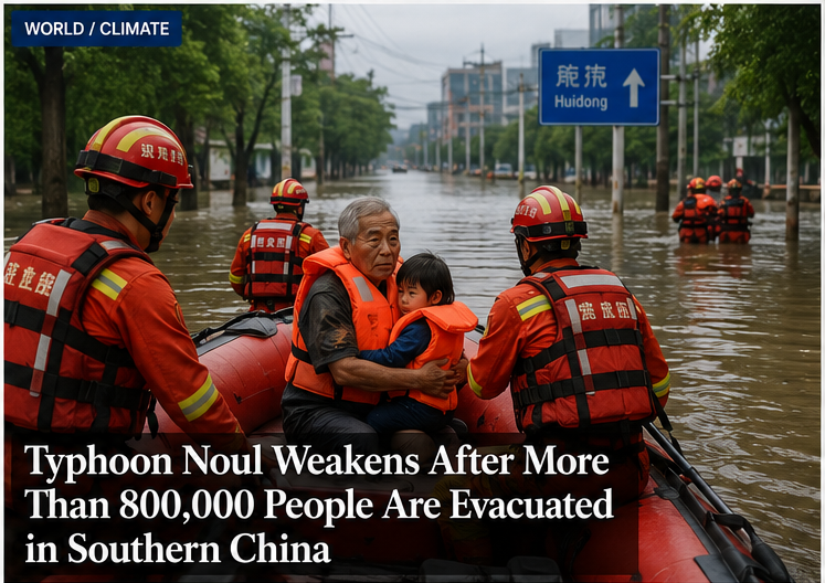 Typhoon Noul Weakens After More Than 800,000 People Are Evacuated in Southern China — World / Climate / Disaster Response · world