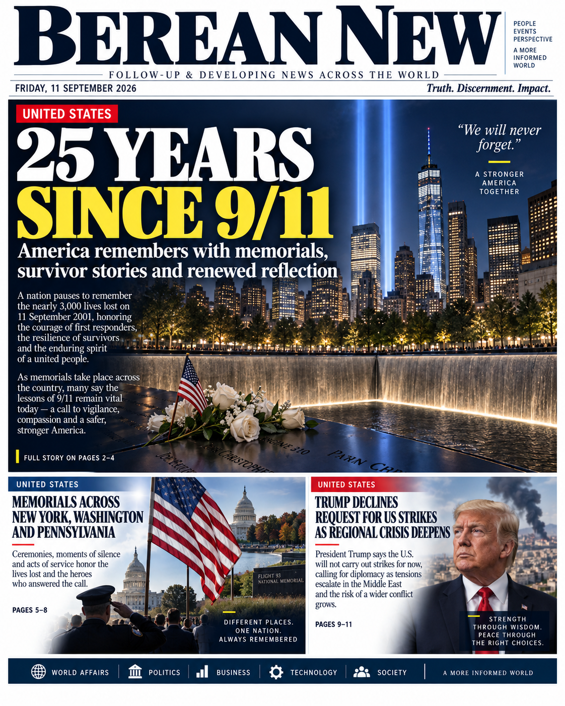 America marks 25 years since 9/11 with memorials and a new moment of silence — United States · world