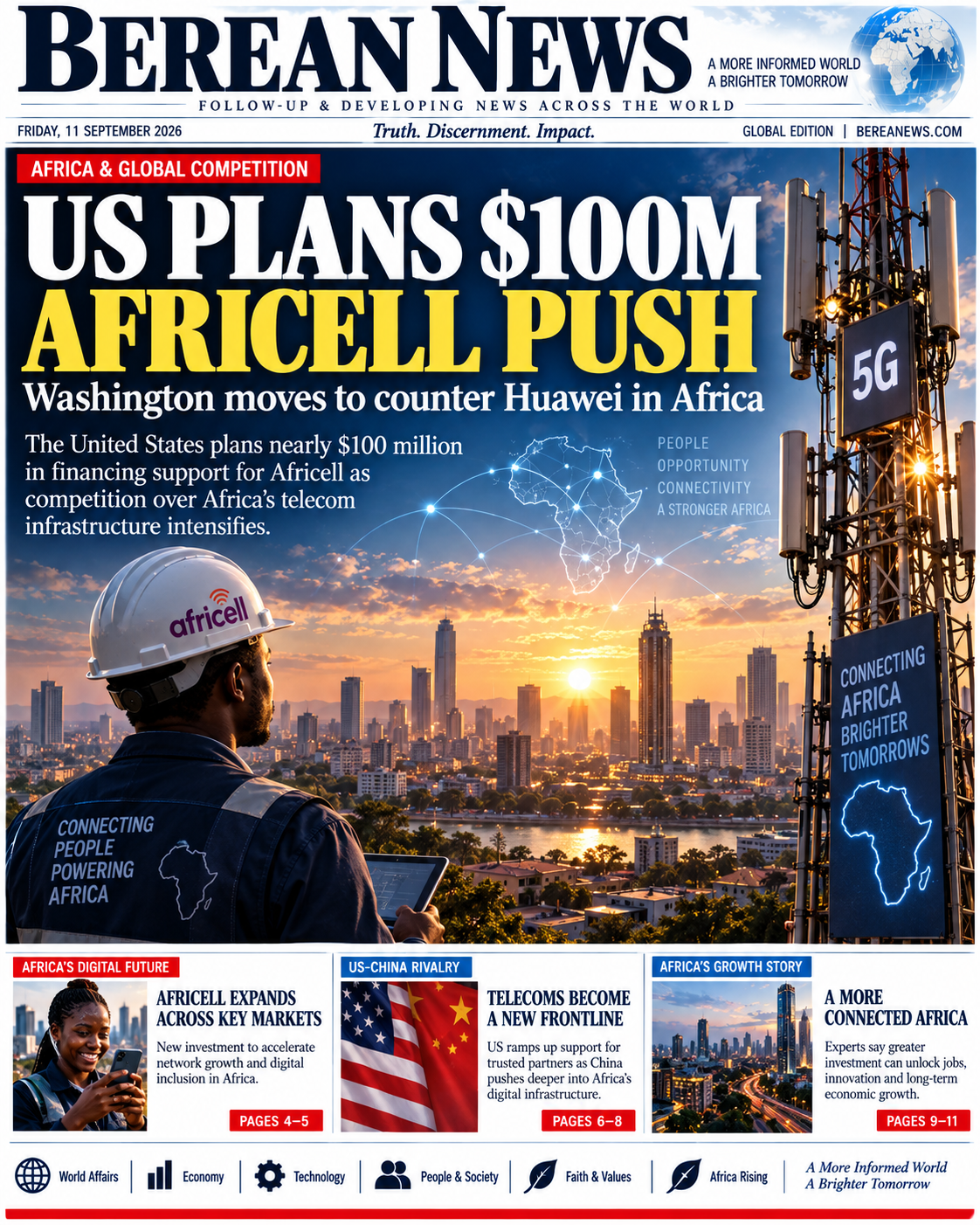 US plans nearly $100 million Africell loan as technology rivalry with China moves deeper into Africa — Africa · africa