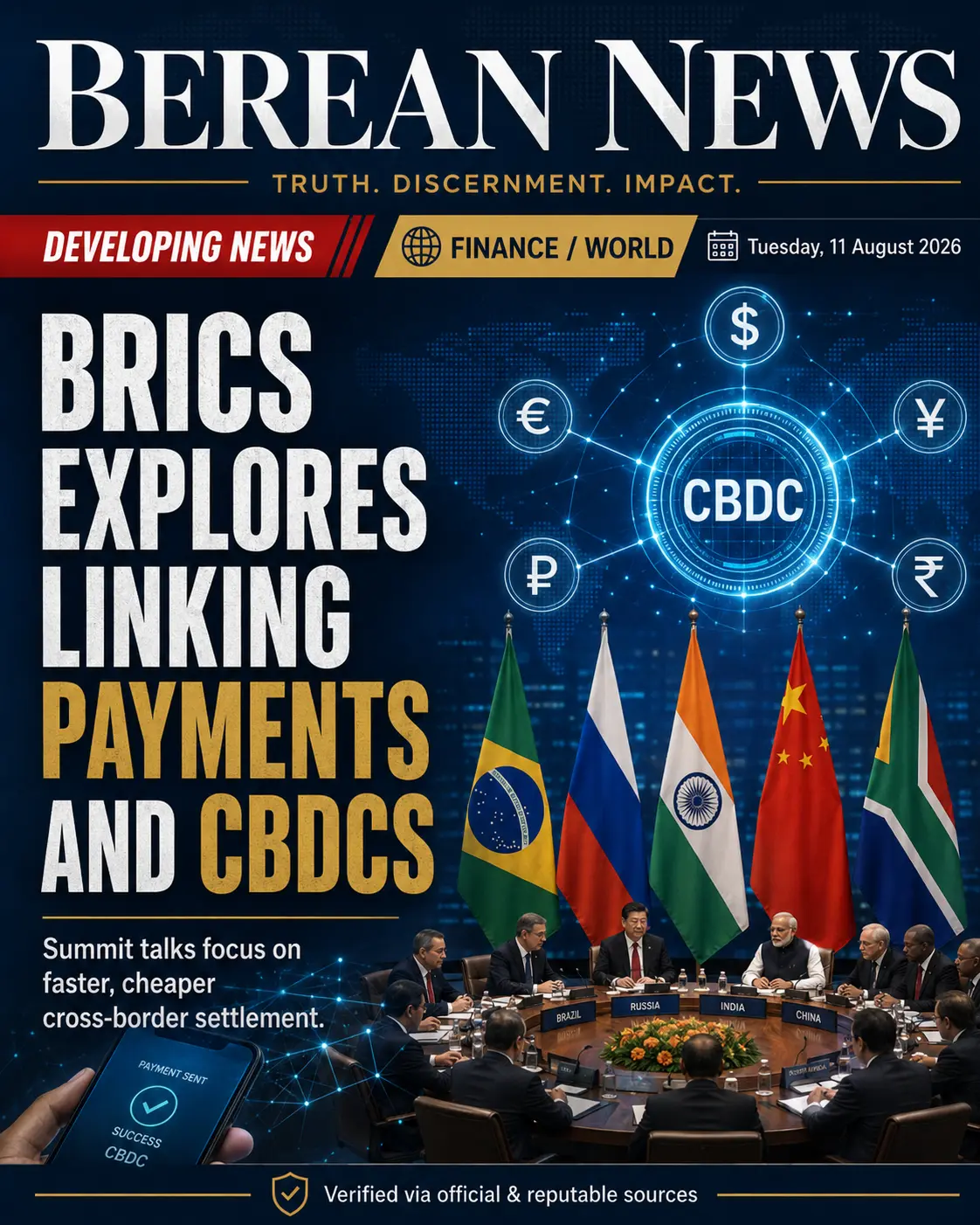 BRICS Discusses Linking Fast-Payment Systems and Digital Currencies to Cut Cross-Border Costs — Global · business