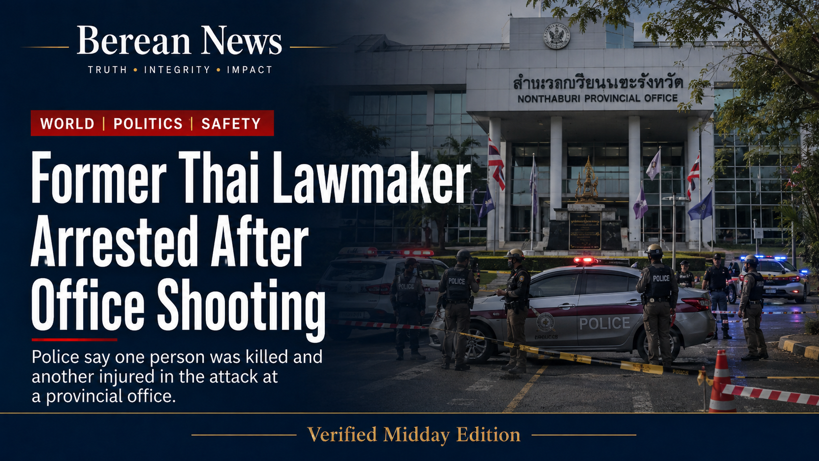 Former Thai Lawmaker Arrested After Deadly Shooting at Government Office — Thailand · world