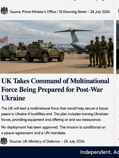British General Takes Command of Planned Multinational Force for Ukraine — World · world
