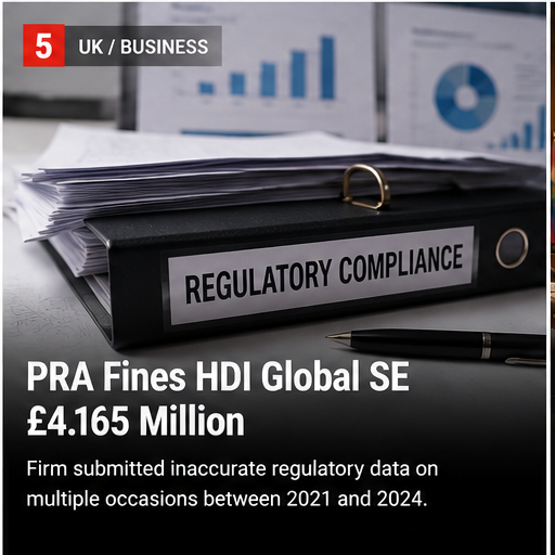 PRA Fines HDI Global SE £4.165 Million Over Inaccurate Regulatory Data