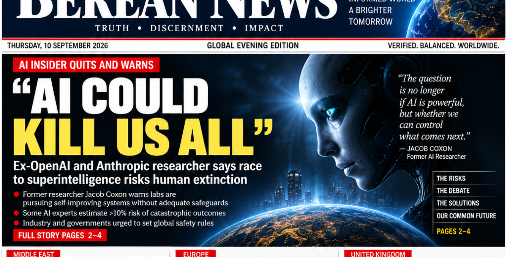 "AI could kill us all" — insider quits with warning — Global · technology